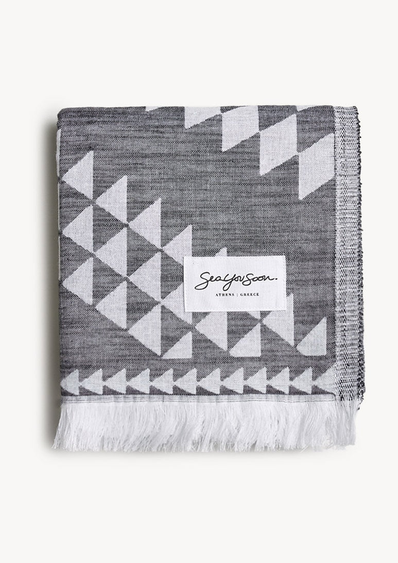 Zipolite Jacquard Strandtuch schwarz / Vorbestellung