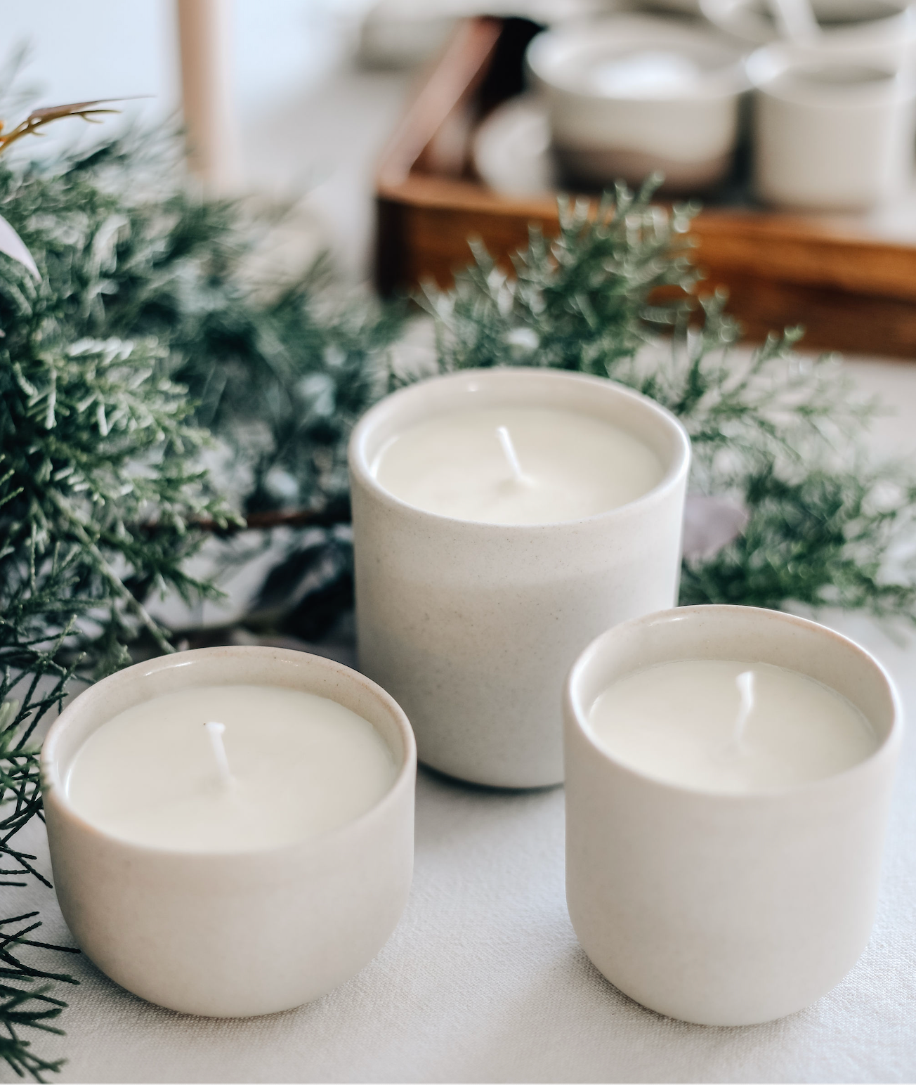 NEW!! Natural soy wax candles - in handmade Marga cups