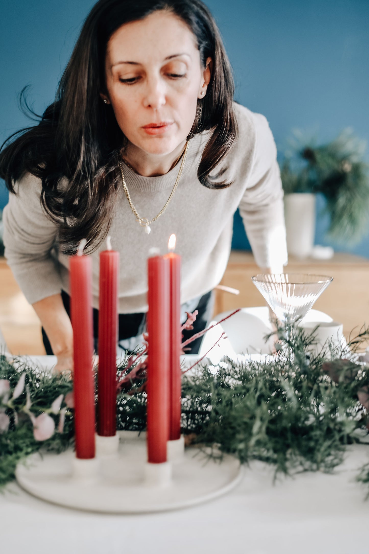 Round advent candle holder - handmade in Southern Spain