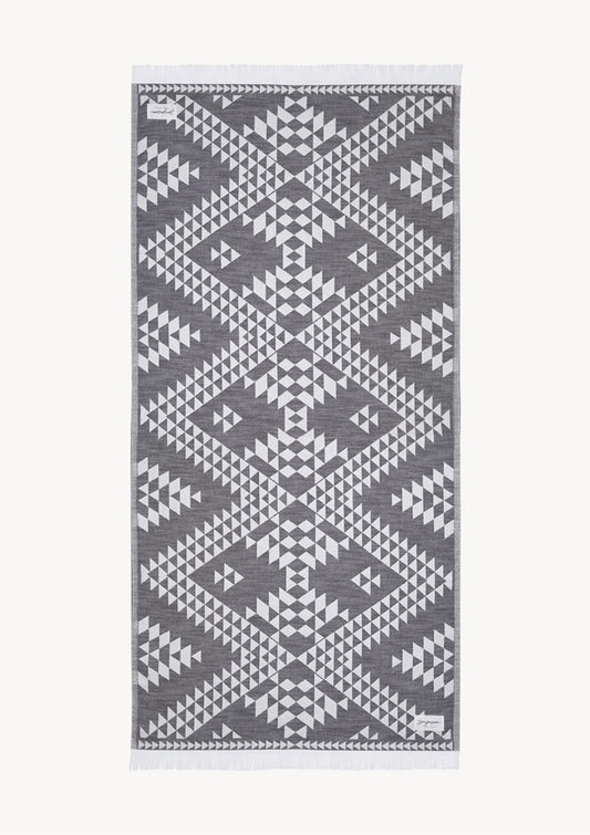 Zipolite Jacquard Strandtuch schwarz / Vorbestellung
