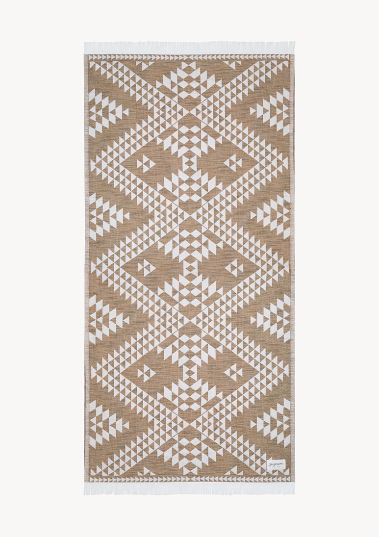 Zipolite Jacquard-Strandtuch Senfgelb / Vorbestellung