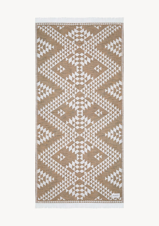 Zipolite Jacquard-Strandtuch Senfgelb / Vorbestellung