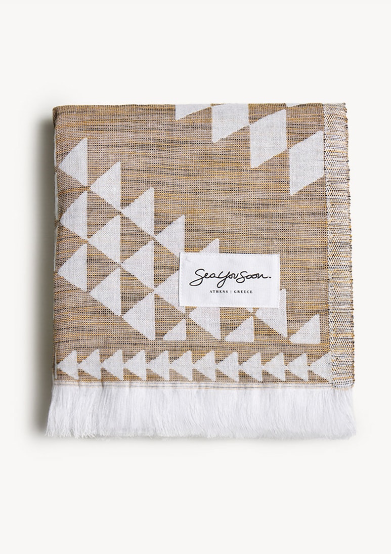 Zipolite Jacquard-Strandtuch Senfgelb / Vorbestellung